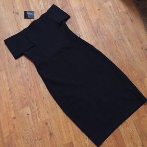 Zara Black Off The Shoulder Bodycon Dress